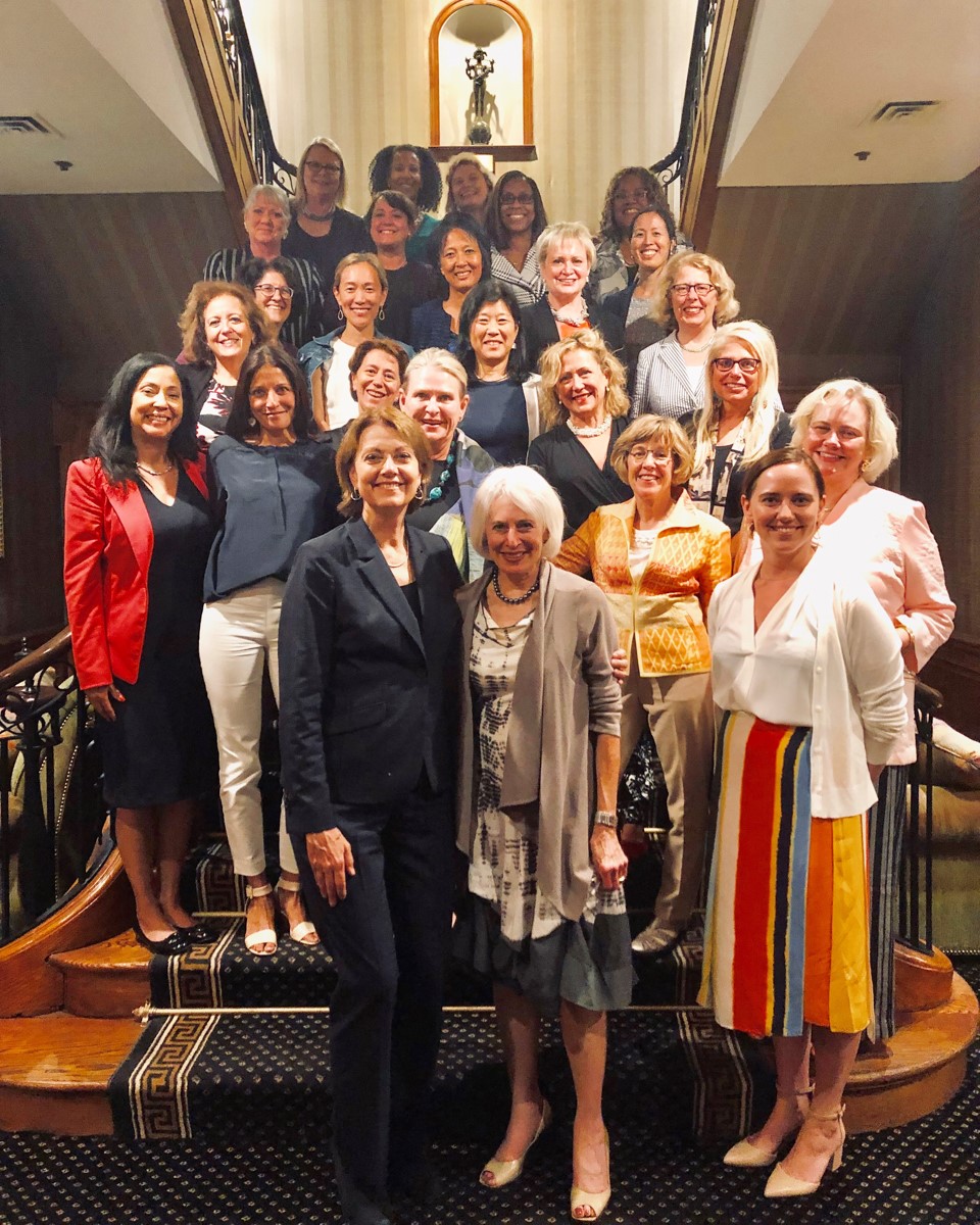 Participants in the annual meeting surround 
JHF CEO and President Karen Wolk Feinstein and Dr. Joann
Conroy, CEO and president of Dartmouth-Hitchcock Health and the organization’s founder.