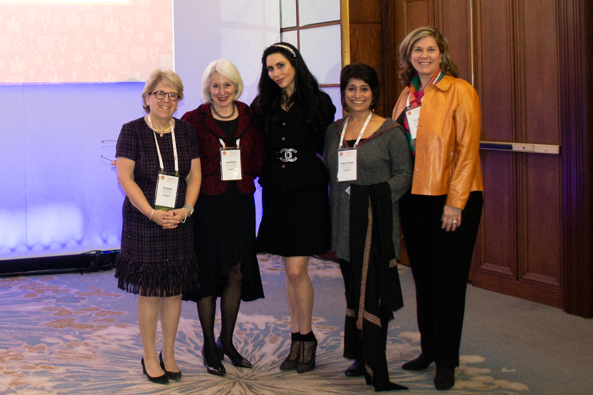 Debra Caplan, Karen Feinstein, Jennifer Pearlman, Aradhna Oliphant, and Susie Shipley at the IWF Conference.